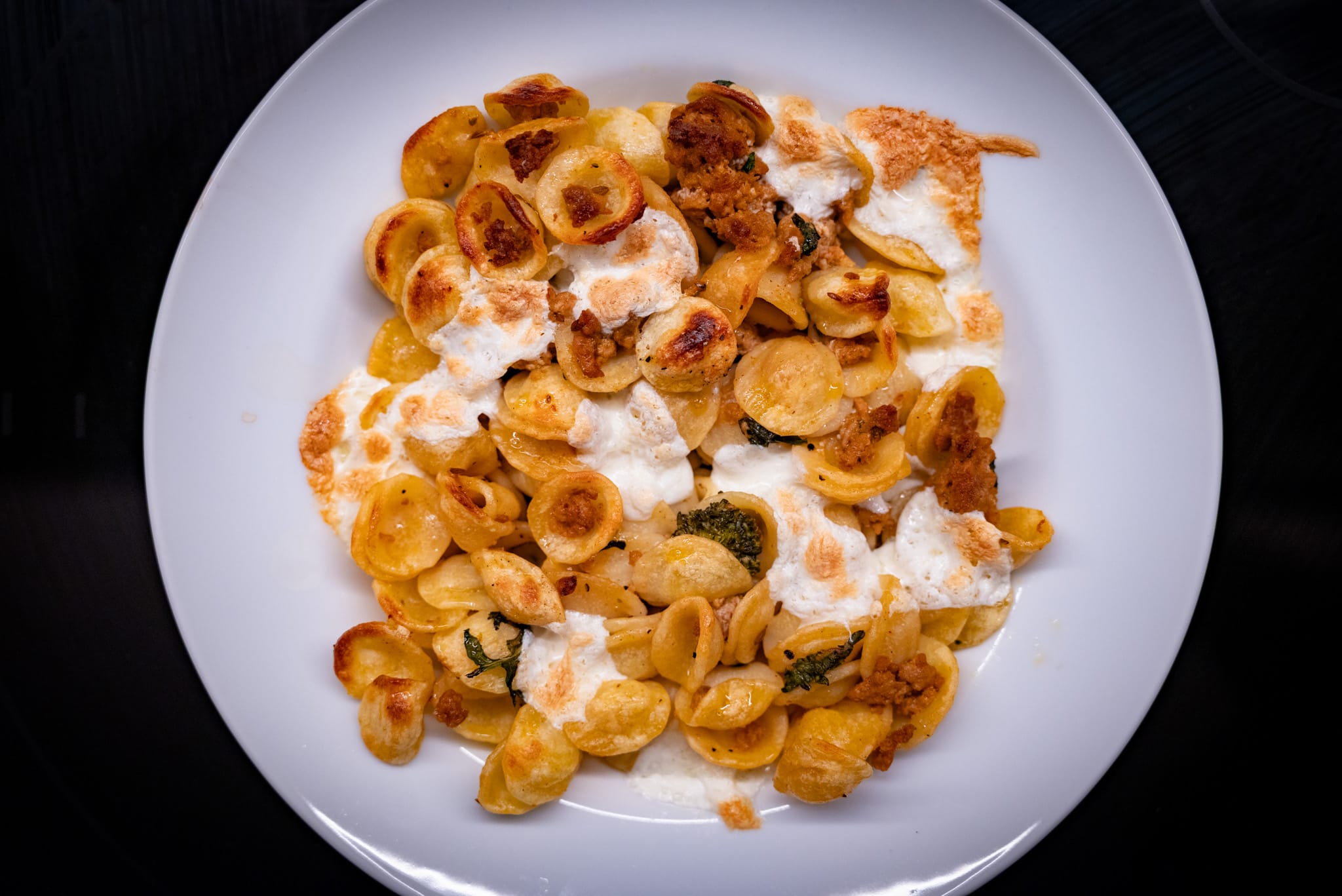 Pasta bake of orecchiette
