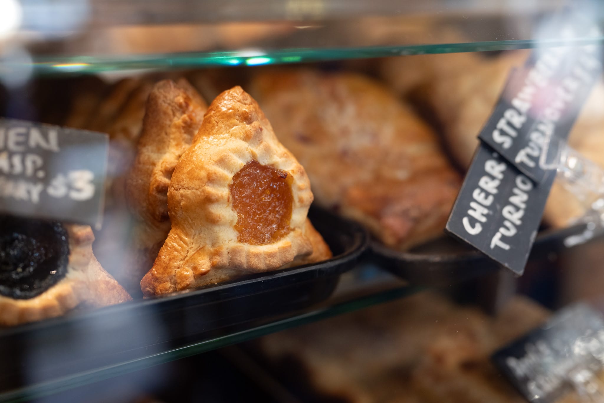 Pastries at Cinderella in a displays case