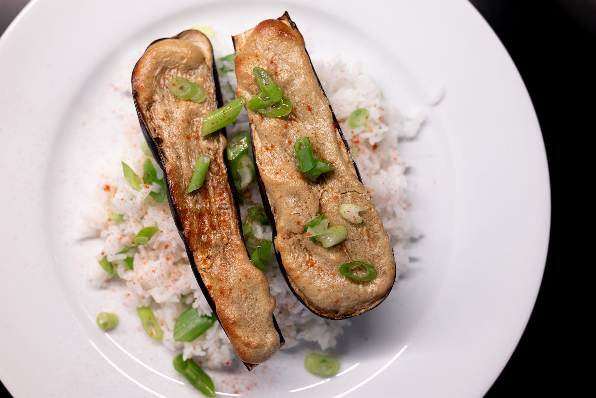 Tahini-crusted eggplant