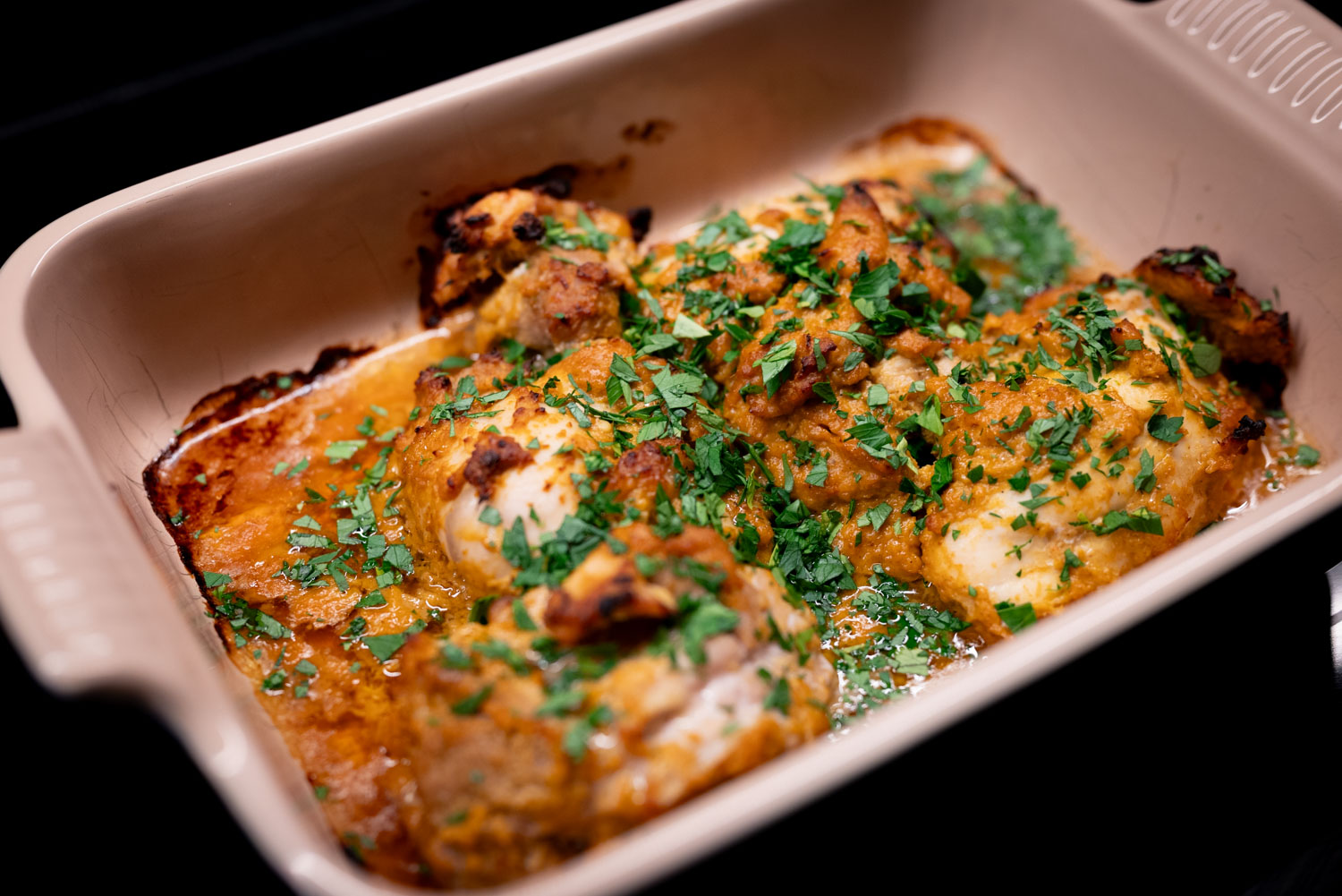 Chicken with a West African peanut butter marinade