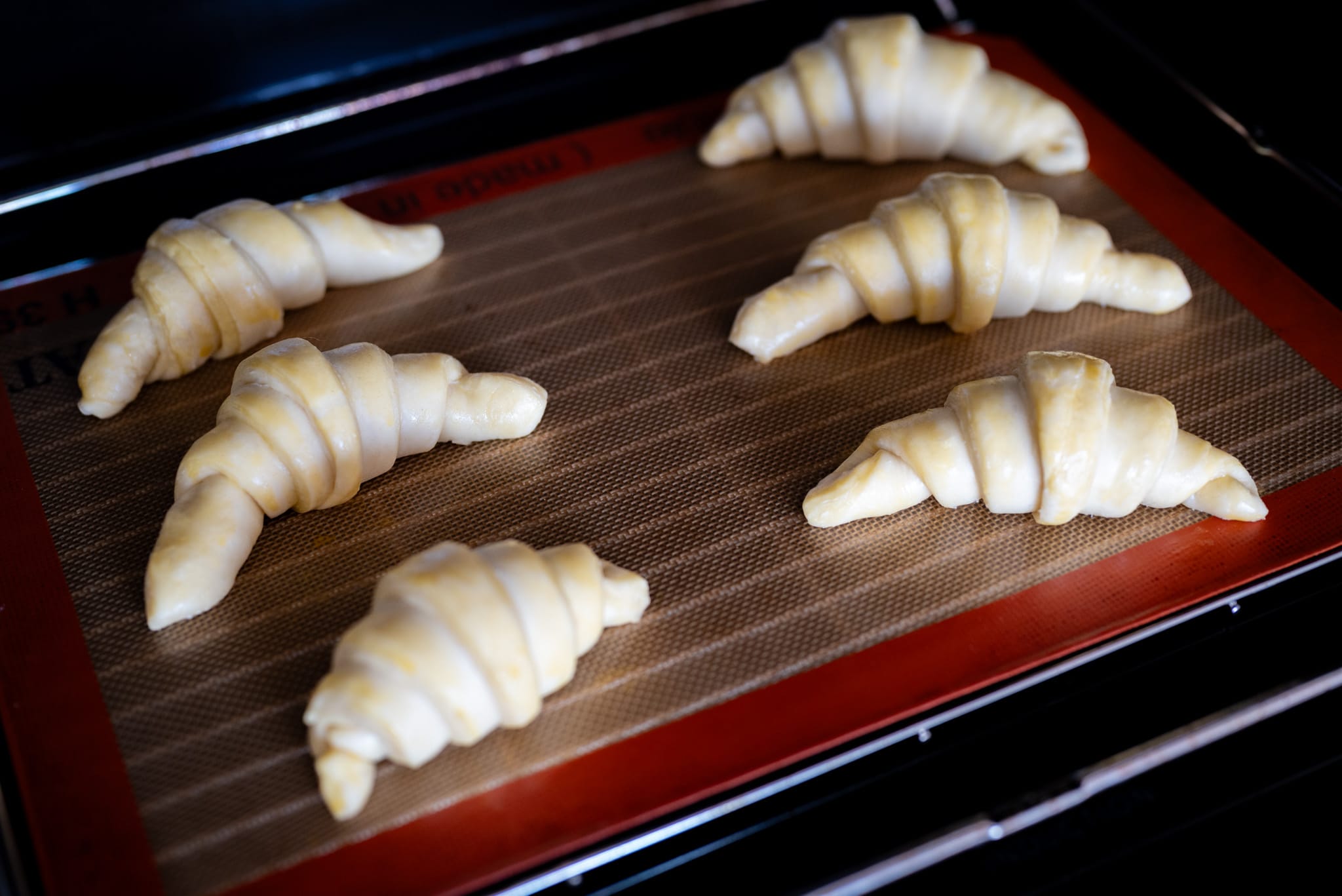 Croissants ready to shape