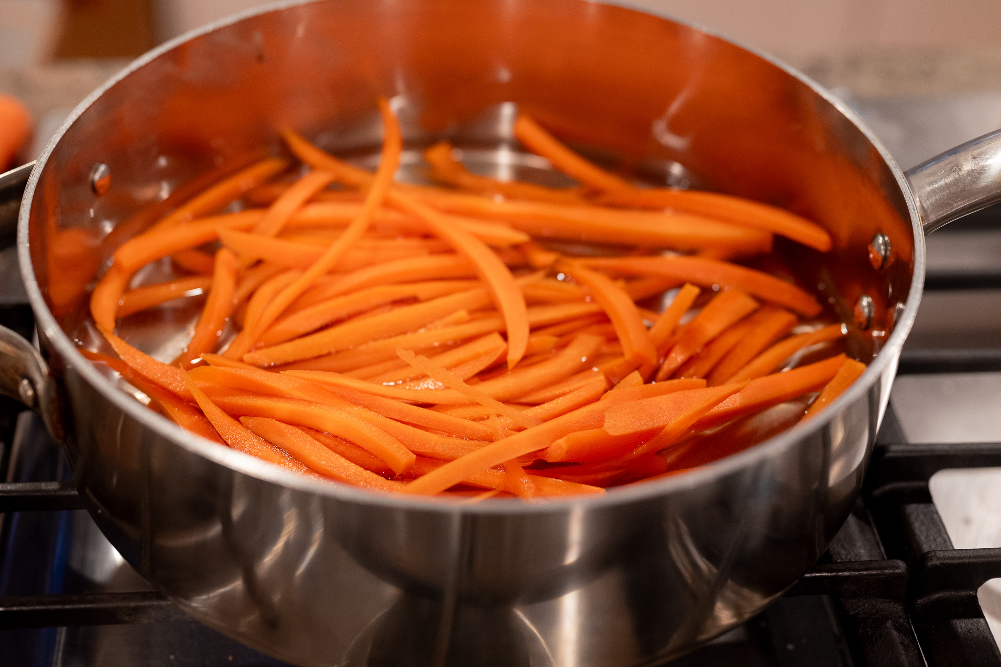 Blanching carrots