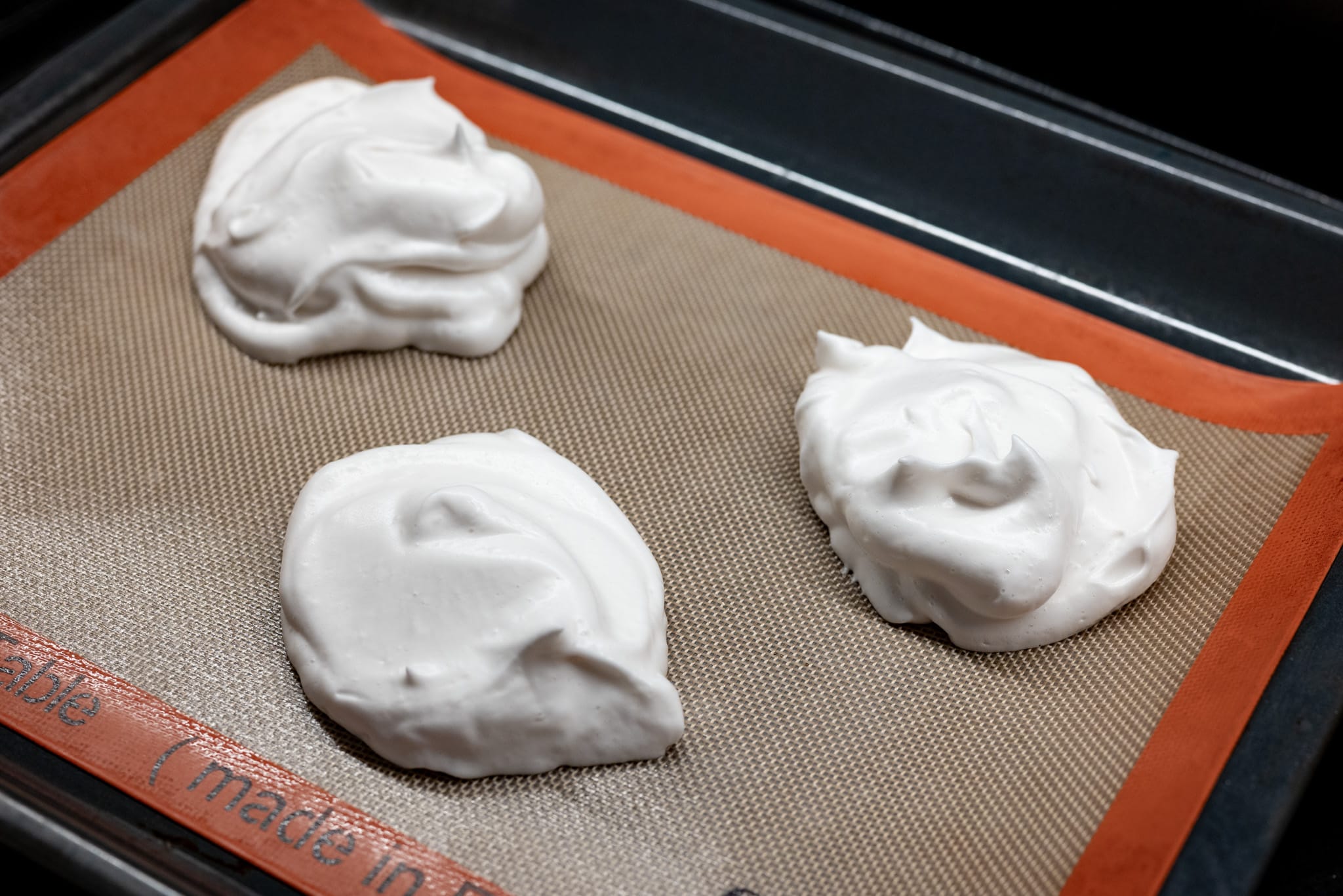 Meringues before baking