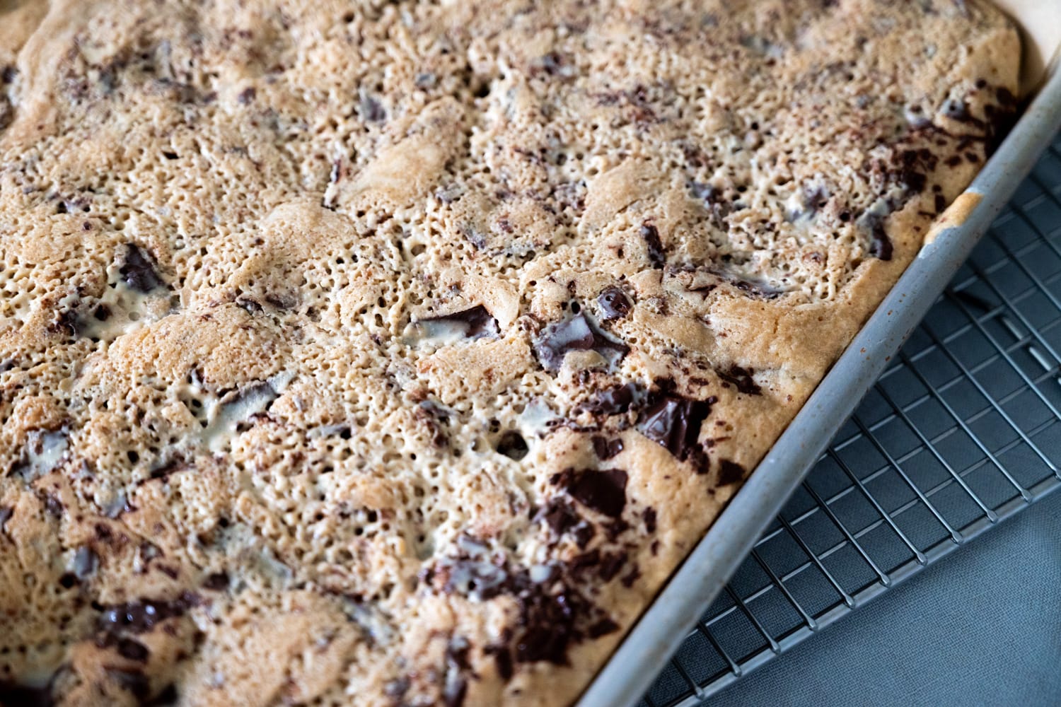 Tahini blondies, baked
