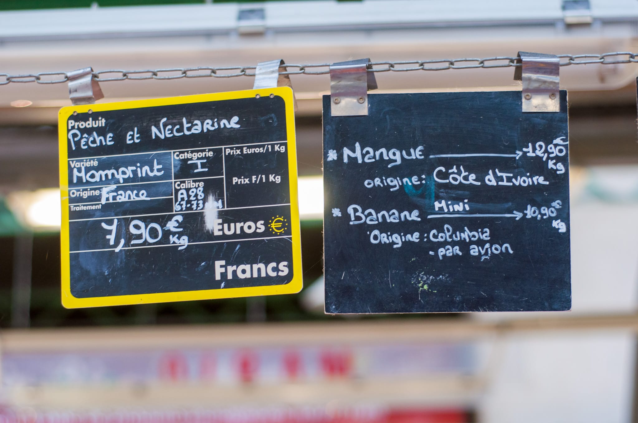 Sign at a market