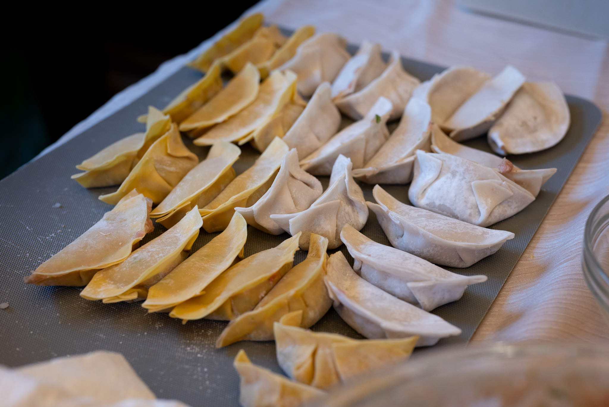 Nicely pleated dumplings, nicely organized