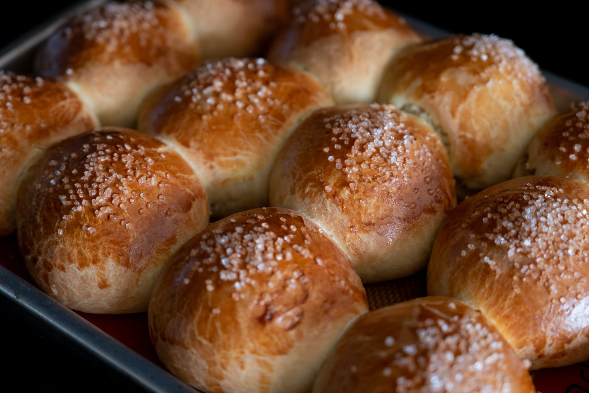 Brioche in a baking tray