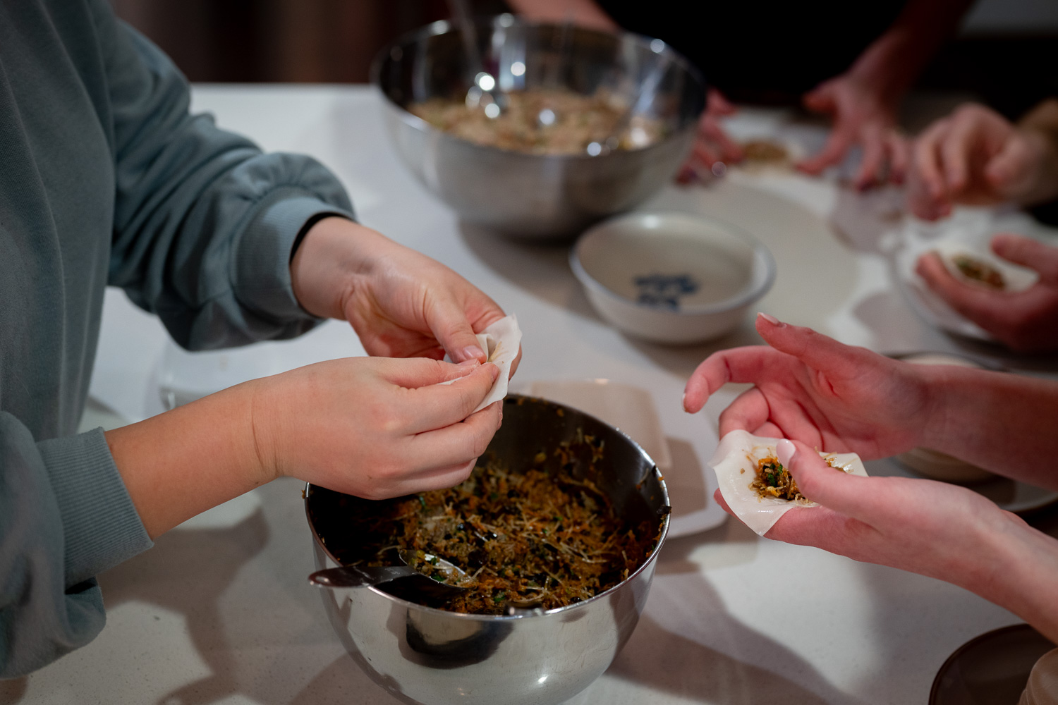 Folding dumplings