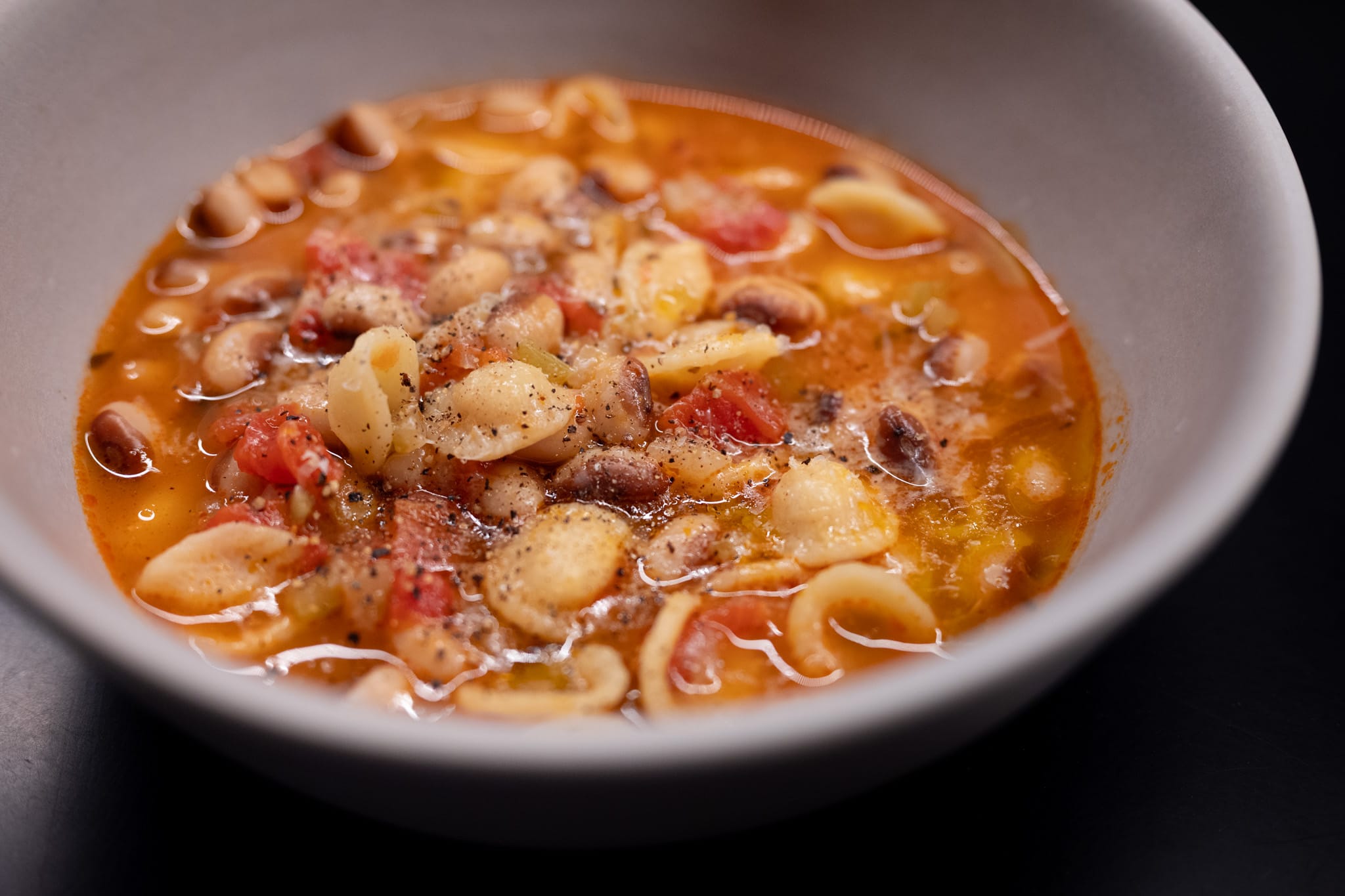 Pasta e fagioli in a bowl