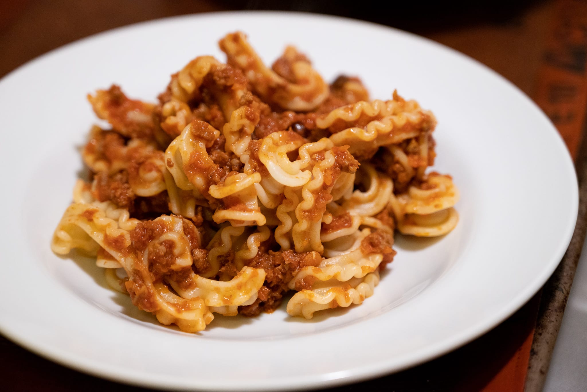 Finished cascatelli with ragù