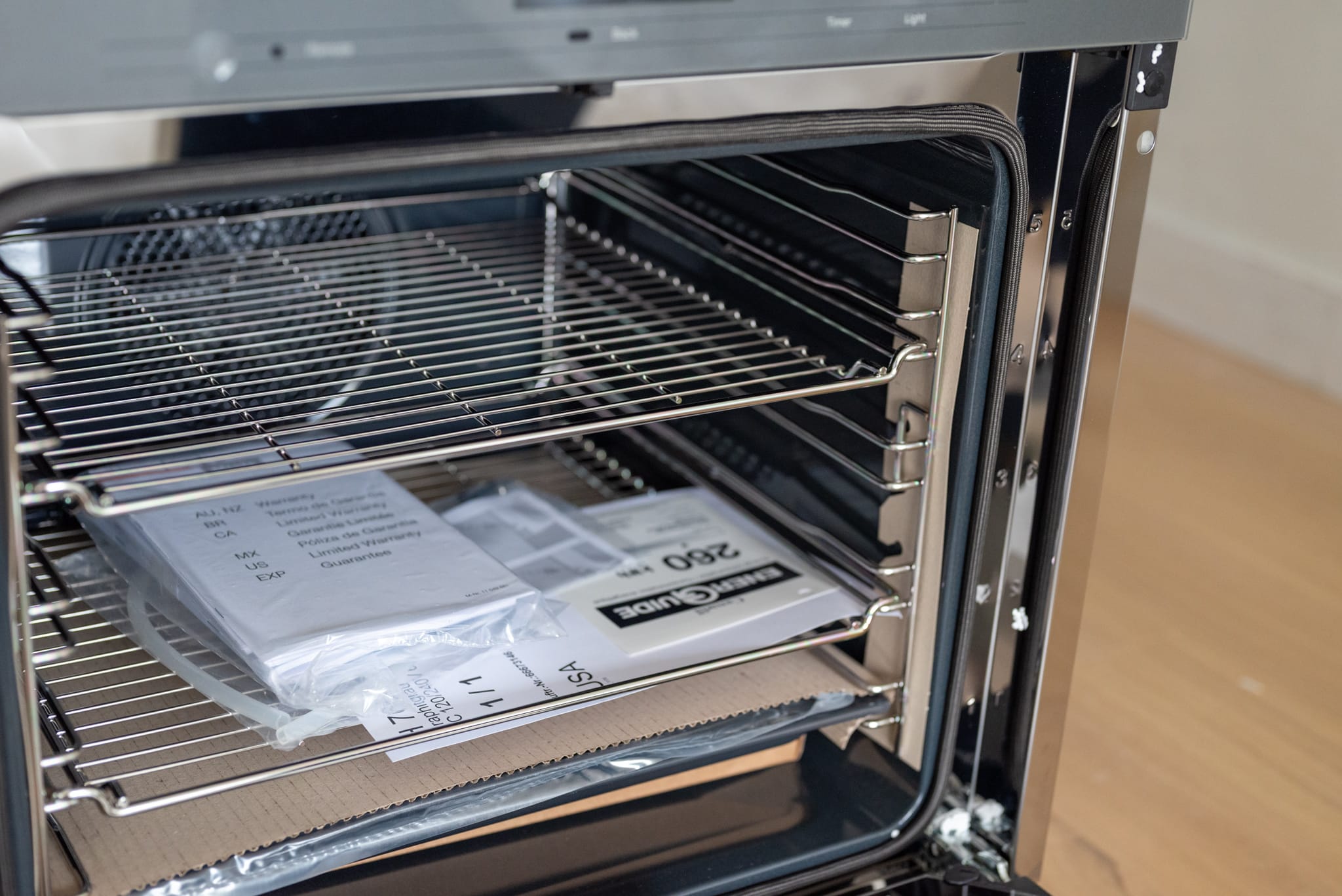 New oven, open