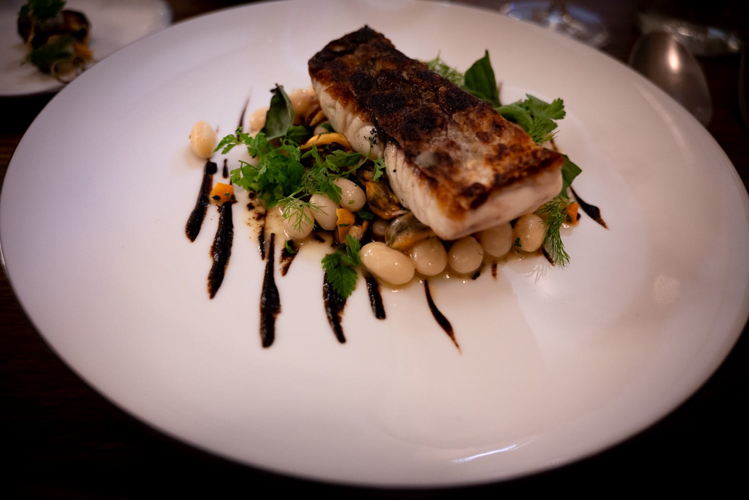 Fish on beans